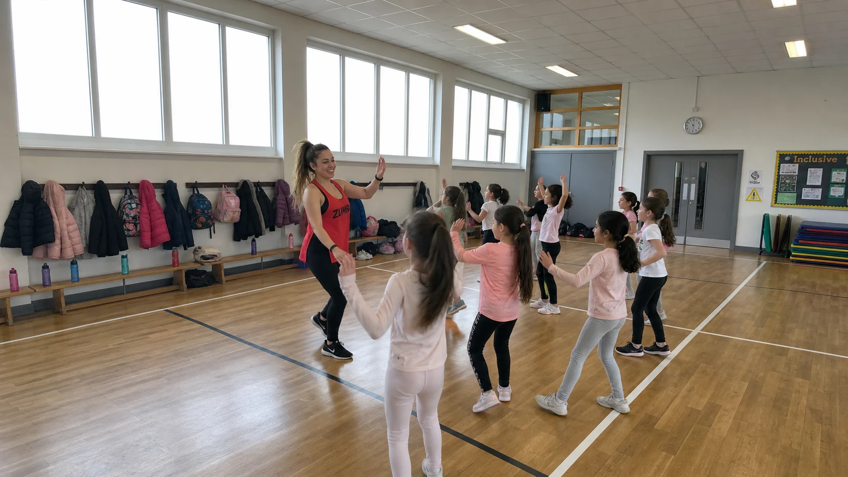 Un groupe d'enfants participe à un cours de Zumba à Onex
