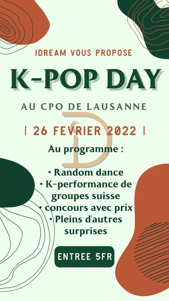 Affiche K-pop Day au CPO de Lausanne