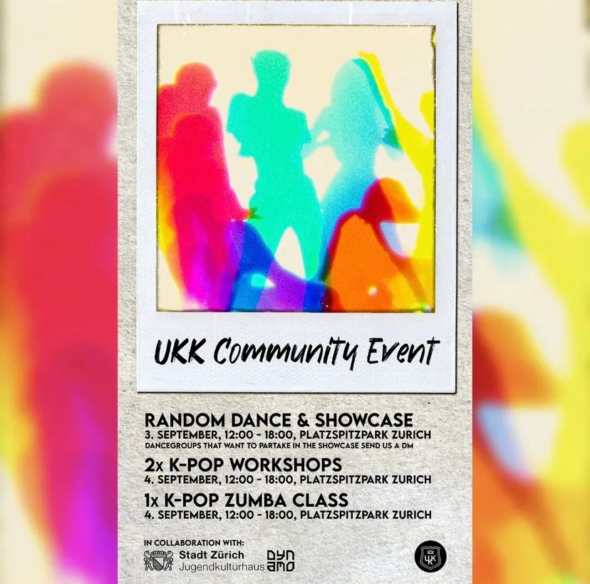 Affiche d'un événement communautaire K-pop et culturel